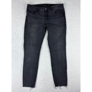 STS Blue Emma Crop Black Wash Denim Jeans Frayed Hem Stretch Womens‎ Size 32